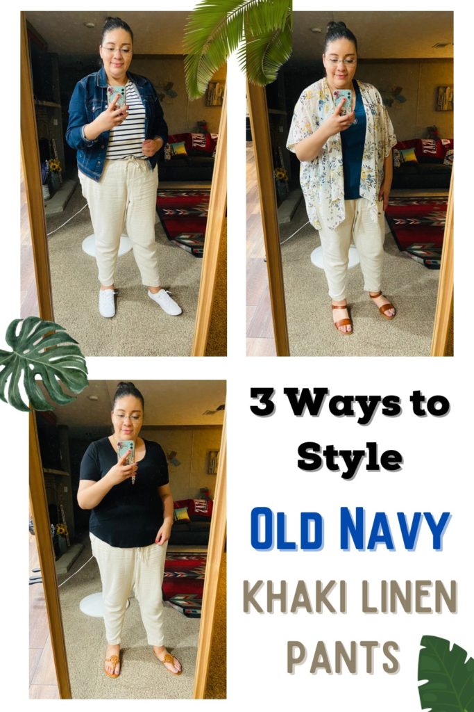 3 Ways to Style Old Navy Khaki Linen Pants 